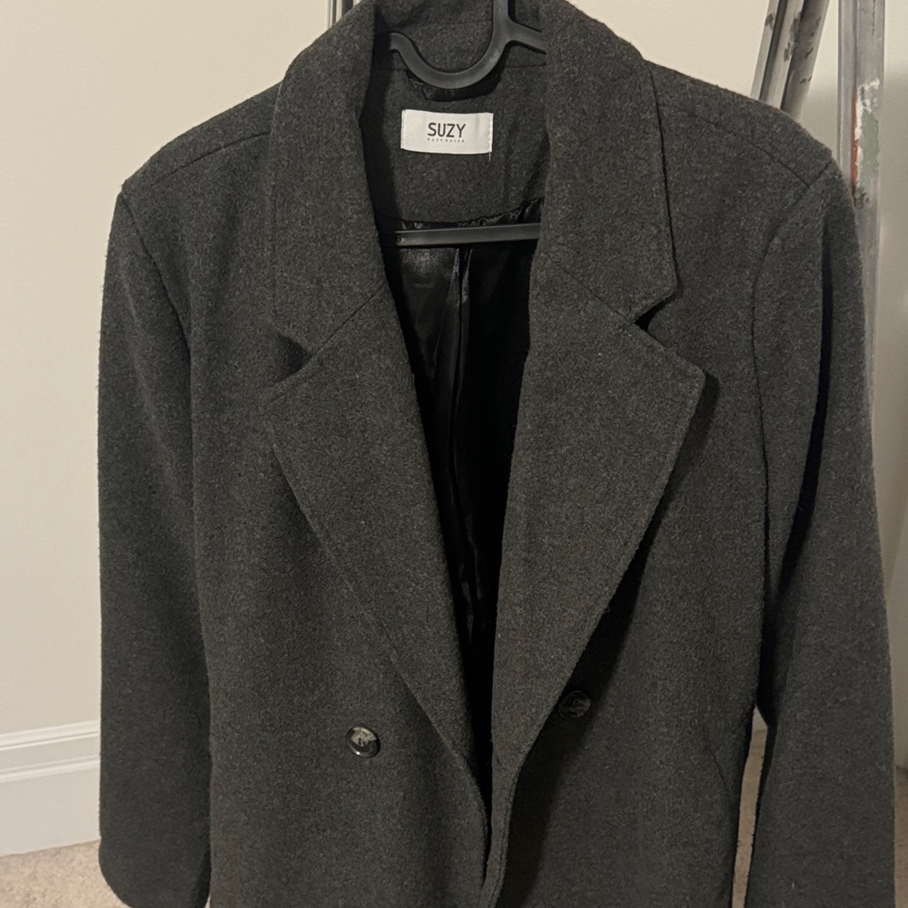 Suzy Shier Charcoal Trench Coat